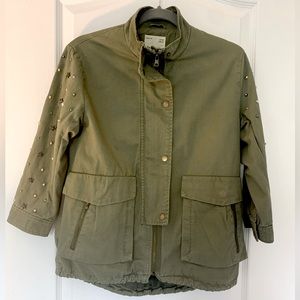 Zara girls lightweight parka with studs detail